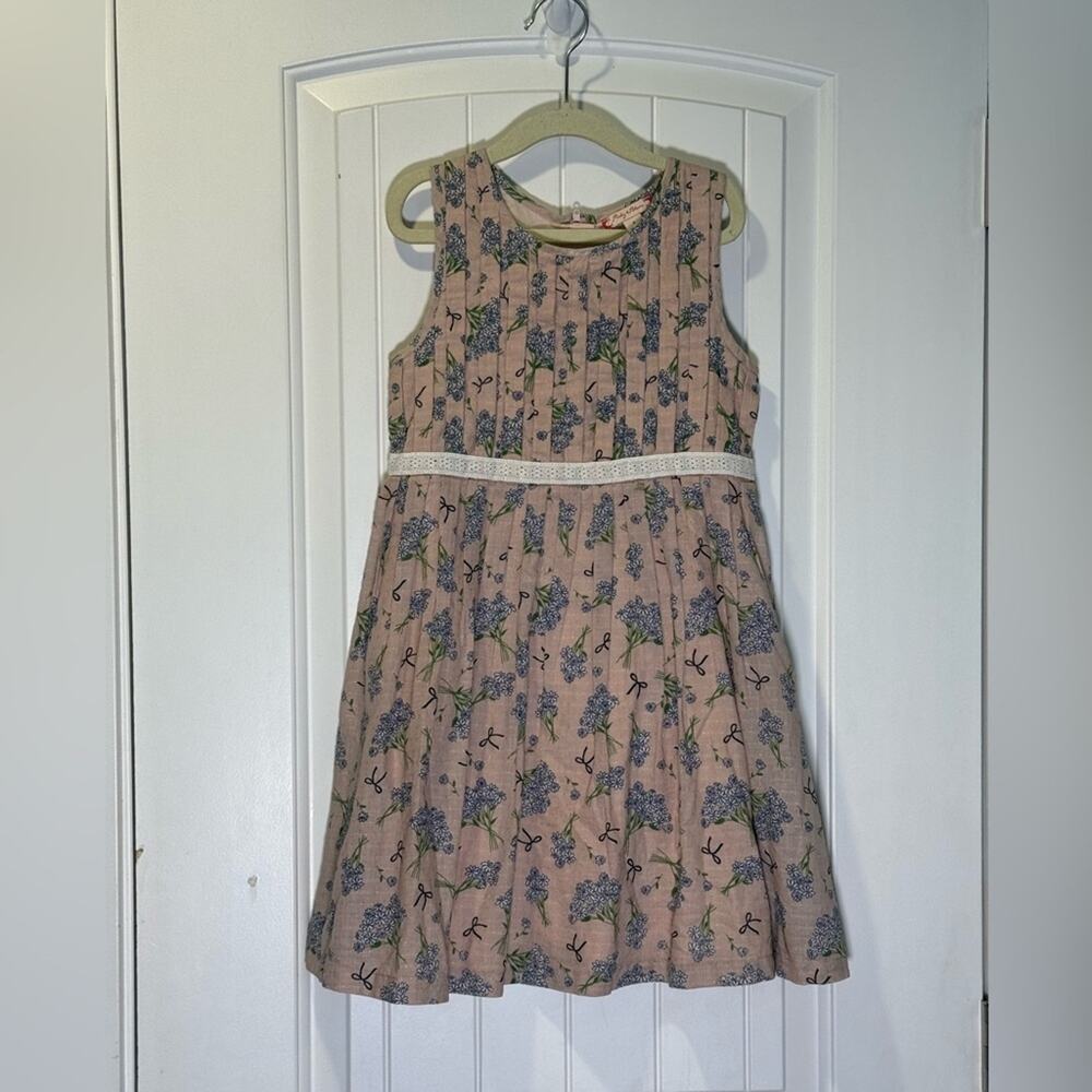 Nordstrom Ruby & Bloom Sleeveless Pleated and Lined Floral and Bow Dress Size 6